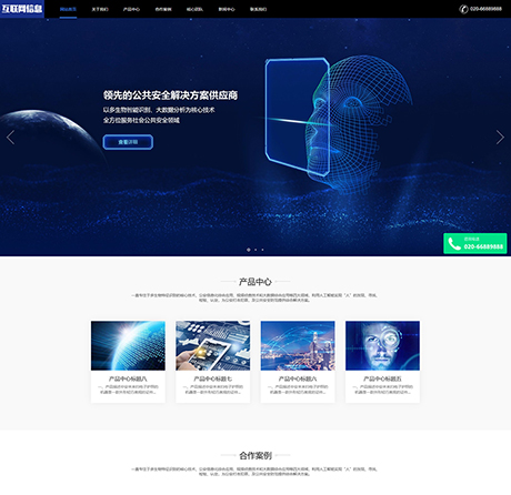 互联网信息数据安全防护类网站模板