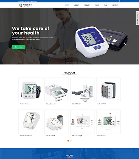 响应式血压计设备外贸企业网站模板