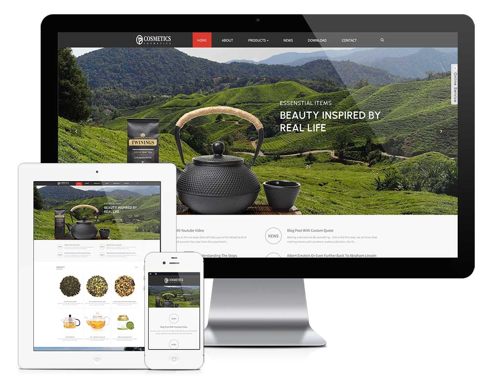 响应式茶叶茶具外贸企业网站模板